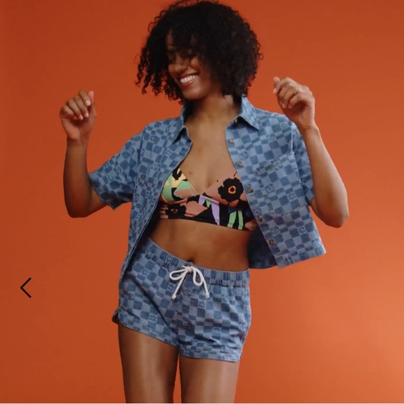 NWT Roxy Blue Wave Club Denim Shirt - Picture 4 of 16